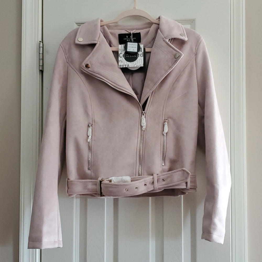 NWT! Coalition LA Vegan Suede Moto Jacket